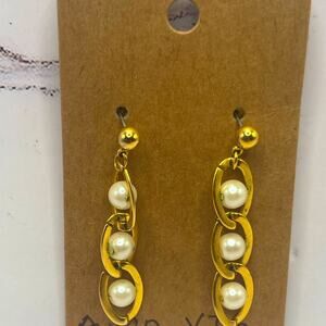 Vintage Avon faux pearl and gold tone earrings
